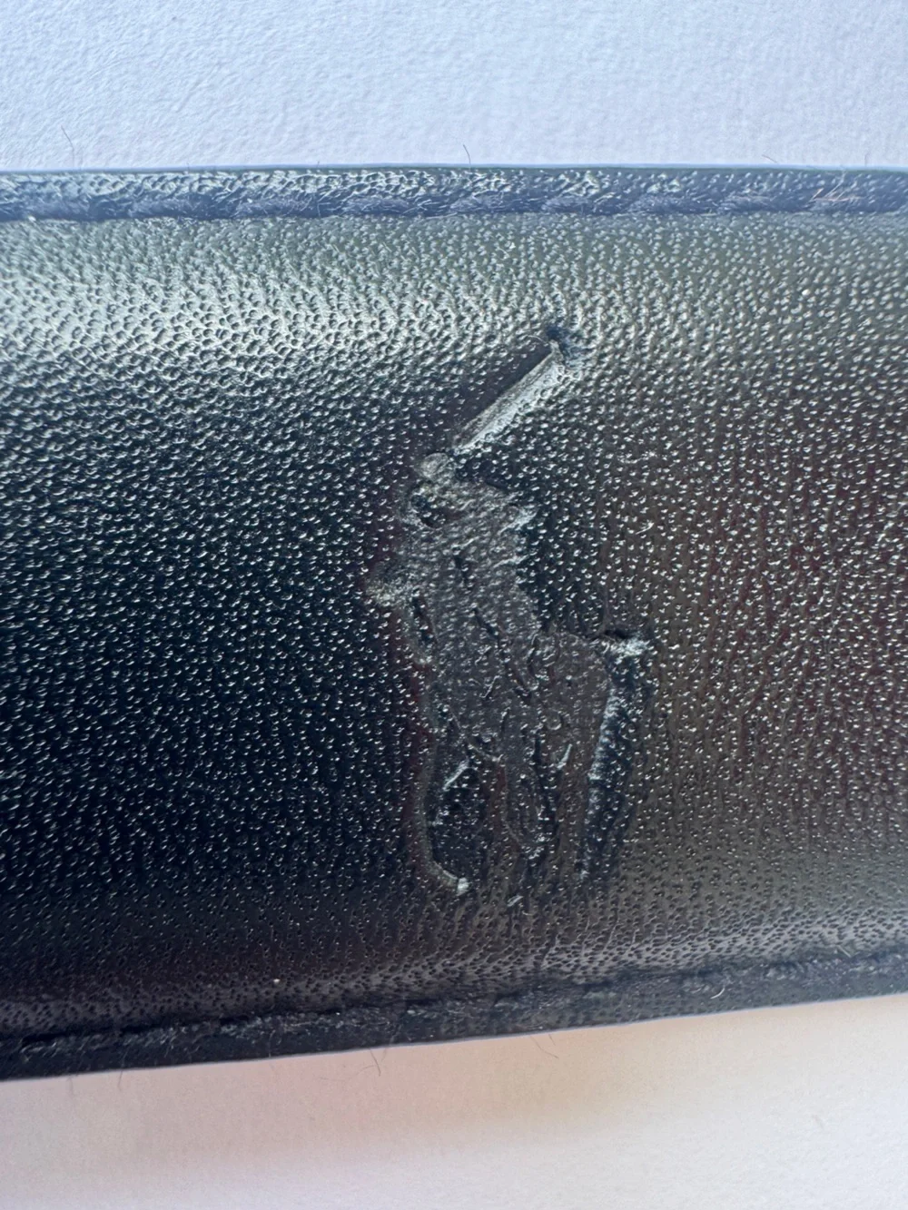 Polo Ralph Lauren Men’s Black Italian Leather Belt 34/85 Brass Buckle
